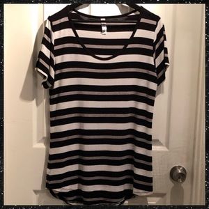 Black, White & Grey Striped Classic-T